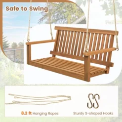 Tangkula 2-Person Acacia Wood Outdoor Porch Swing Patio Hanging Bench Chair Natural 14 Tangkula 2-Person Acacia Wood Outdoor Porch Swing Patio Hanging Bench Chair Natural -Tangkula Shop GUEST 5ee1418f ce35 4277 94a2 6a44fe3459a1