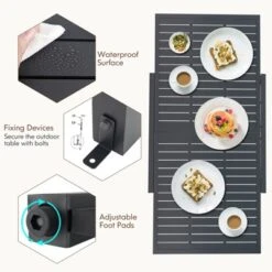 Tangkula Extendable Outdoor Dining Table - 31.5" to 63" Aluminum Patio Table -Tangkula Shop GUEST 5f036b6a b7ce 41c4 8b08 0baf7b714144