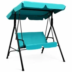 Tangkula Blue Outdoor Swing Canopy Patio Swing Chair 2-Person Canopy Hammock -Tangkula Shop GUEST 5f240209 fd66 4c59 ac09 46ea217218b7