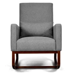 Tangkula 2-in-1 Upholstered Rocking Chair With Wood Leg & Pillow Relax Sofa Chair Light Grey/Beige/Dark Gray -Tangkula Shop GUEST 5f5218cd e5cc 4a7a 8198 e10601212c46