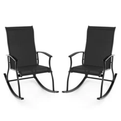 Tangkula Set Of 2 Outdoor Rocking Chair Patio Rocker W/ Breathable Fabric Black 17 Tangkula Set Of 2 Outdoor Rocking Chair Patio Rocker W/ Breathable Fabric Black -Tangkula Shop GUEST 5f62f8e6 360d 4a86 8c94 9120b0d69b04