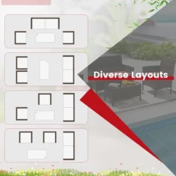 Tangkula 8 Piece Patio Rattan Conversation Set Outdoor Wicker Furniture Set With Chair Loveseat & Tempered Glass Table Cozy Seat Cushions -Tangkula Shop GUEST 6026039d 35d1 4d63 bb90 99ee4e08c848