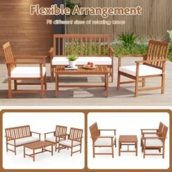 Tangkula 4-Piece Acacia Wood Patio Conversation Set Outdoor Furniture Set W/ 2 Armchairs 14 Tangkula 4-Piece Acacia Wood Patio Conversation Set Outdoor Furniture Set W/ 2 Armchairs -Tangkula Shop GUEST 60cff949 fdc3 42cc 9a18 c805f09984e0 1