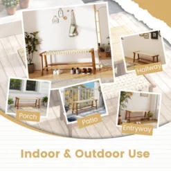 Tangkula 47" Solid Teak Wood Patio Bench with Hand-Woven Seat 14 Tangkula 47" Solid Teak Wood Patio Bench with Hand-Woven Seat -Tangkula Shop GUEST 60d19d86 0ae3 46c6 a92e caf8c75d2ff0