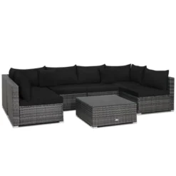 Tangkula 7PCS Patio Rattan Sectional Sofa Set Outdoor Furniture Set W/ Cushions -Tangkula Shop GUEST 60dcb8d2 92b8 4aec 89d1 46a6cb558961