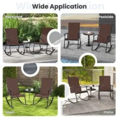 Tangkula Set of 2 Outdoor Rocking Chairs with Breathable Fabric - Brown 13 Tangkula Set of 2 Outdoor Rocking Chairs with Breathable Fabric - Brown -Tangkula Shop GUEST 60ee64f6 828b 483f 8ba2 46409fb47420 1