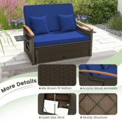 Tangkula 3-in-1 Outdoor Wicker Daybed & Loveseat Set with Storage Ottoman -Tangkula Shop GUEST 61357486 f02b 4898 a35d da49a893c3d2