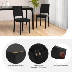 Tangkula 4 PCS Armless Wood Dining Chair W/ Rubber Wood Legs Curved Backrest Kitchen -Tangkula Shop GUEST 6144aa7f f5ee 4d95 b8da 741ef176cf82