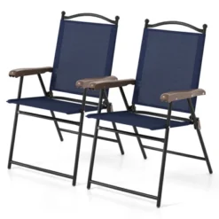 Tangkula Patio Folding Chairs Set Of 2 Outdoor Dining Chairs W/ Ergonomic Backrests & Armrests -Tangkula Shop GUEST 618ea3f0 f641 4758 b725 7e72a37eebda