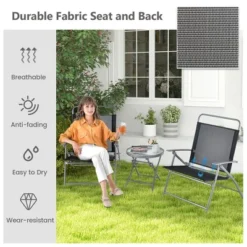 Tangkula 3 Piece Patio Folding Chair Set W/ Coffee Table & Extra-Large Seat Porch Backyard Poolside 15 Tangkula 3 Piece Patio Folding Chair Set W/ Coffee Table & Extra-Large Seat Porch Backyard Poolside -Tangkula Shop GUEST 61b98071 6306 4d00 9813 f18706a616c9