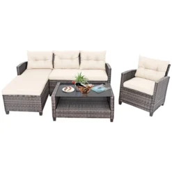 Tangkula 4-Piece White Rattan Outdoor Patio Conversation Furniture Set 10 Tangkula 4-Piece White Rattan Outdoor Patio Conversation Furniture Set -Tangkula Shop GUEST 6224dd21 f6aa 4b6d be12 06e209e3899a