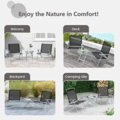 Tangkula 3 Piece Patio Folding Chair Set W/ Coffee Table & Extra-Large Seat Porch Backyard Poolside 16 Tangkula 3 Piece Patio Folding Chair Set W/ Coffee Table & Extra-Large Seat Porch Backyard Poolside -Tangkula Shop GUEST 6228f5a3 b064 4788 93f5 45c7e1b68b31