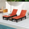 Tangkula 2-Piece Patio Lounge Chair Recliner Set with Adjustable Backrest & Cushions
