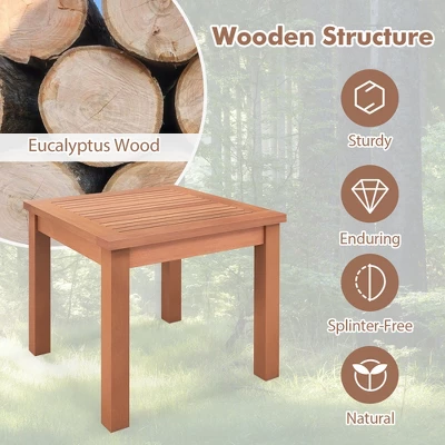 Tangkula Outdoor Adirondack Side Table 18" Square End Table W/ Slatted Tabletop 6 Tangkula Outdoor Adirondack Side Table 18" Square End Table W/ Slatted Tabletop - Image 6