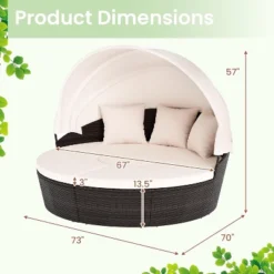 Tangkula Outdoor Round Daybed with Retractable Canopy and Sectional Seating 8 Tangkula Outdoor Round Daybed with Retractable Canopy and Sectional Seating -Tangkula Shop GUEST 635d8eba f524 4e88 8d7b c59e2784fefe