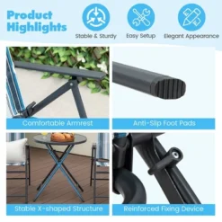 Tangkula 3-Piece Patio Folding Bistro Set with Glass Round Table 18 Tangkula 3-Piece Patio Folding Bistro Set with Glass Round Table -Tangkula Shop GUEST 63725583 591d 4ce7 bafb 457fbb07445b