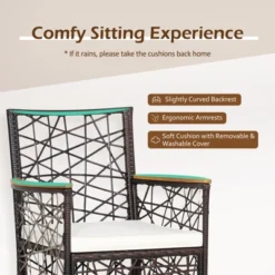 Tangkula Patio PE Rattan Dining Chairs Set Of 2/4 Patio PE Wicker Armchairs With Removable Cushions And Acacia Wood Armrests -Tangkula Shop GUEST 639407dd bbd3 47fb 84dd a72e6cc37837
