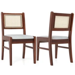 Tangkula 4PCS Rattan Dining Chairs Upholstered Kitchen Chairs W/ Rubber Wood Frame 17 Tangkula 4PCS Rattan Dining Chairs Upholstered Kitchen Chairs W/ Rubber Wood Frame -Tangkula Shop GUEST 63973bd7 5607 4ed4 ad66 6cef2baae4b4