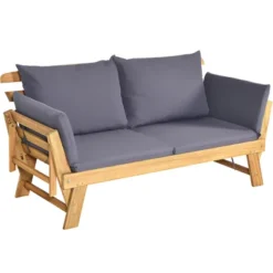 Tangkula Convertible Outdoor Daybed - Solid Acacia Wood Patio Sofa Bed -Tangkula Shop GUEST 63afcecf bb2b 4dfe a069 f691f035bfb3