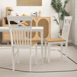 Tangkula Farmhouse Dining Chair Set Of 4 Wooden Kitchen Chair W/ Rubber Wood Frame 11 Tangkula Farmhouse Dining Chair Set Of 4 Wooden Kitchen Chair W/ Rubber Wood Frame -Tangkula Shop GUEST 63d959ac 49a0 4e79 bc53 262094a62ba9