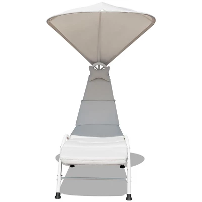 Tangkula Outdoor Canopy Swing Chaise Lounge with Ergonomic Cushion 2 Tangkula Outdoor Canopy Swing Chaise Lounge with Ergonomic Cushion - Image 2