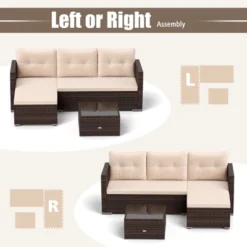 Tangkula 4 Seats Outdoor Patio Furniture Set L-Shaped Couch Set For Yard -Tangkula Shop GUEST 6470696f e9fd 4d67 9eae 09ba20edbe28