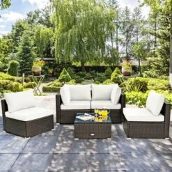 Tangkula 5-Piece Modular Rattan Patio Furniture Set with Cushioned Sofa and Coffee Table 16 Tangkula 5-Piece Modular Rattan Patio Furniture Set with Cushioned Sofa and Coffee Table -Tangkula Shop GUEST 64e8a541 aba7 4be0 a473 d28aec6c5e8c