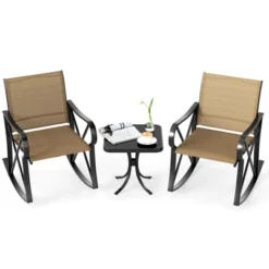 Tangkula 3 Piece Patio Rocking Set 2 Rocking Chairs W/ Tempered Glass Side Table 21 Tangkula 3 Piece Patio Rocking Set 2 Rocking Chairs W/ Tempered Glass Side Table -Tangkula Shop GUEST 64fe16d6 c580 45eb a723 60ec5be7a3b1