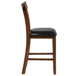 Tangkula Set Of 4 Bar Stools Vintage Wooden Dining Chair For Kitchen, Bistro Brown&Black -Tangkula Shop GUEST 6535b8e8 3743 4172 80e0 264281eb35f9