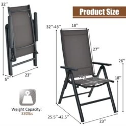 Tangkula 4 Pack Folding Patio Dining Chairs, 7-Position Adjustable Reclining Gray 8 Tangkula 4 Pack Folding Patio Dining Chairs, 7-Position Adjustable Reclining Gray -Tangkula Shop GUEST 65e61e16 45e8 4abe 924a 474adb289843