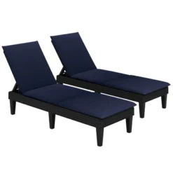 Tangkula 2PCS Patio Lounge Chair Recliner Chair W/ 3-Position Adjustable Backrest & Cushion Black & Blue 7 Tangkula 2PCS Patio Lounge Chair Recliner Chair W/ 3-Position Adjustable Backrest & Cushion Black & Blue -Tangkula Shop GUEST 664aee7f e6f8 4bf5 badb 0b5161d7c380