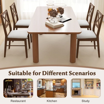 Tangkula Dining Chairs Set Of 4 Upholstered Kitchen Side Chairs W/ Rubber Wood Frame 4 Tangkula Dining Chairs Set Of 4 Upholstered Kitchen Side Chairs W/ Rubber Wood Frame - Image 4