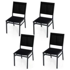 Tangkula 4PCS Outdoor Dining Chairs - Heavy-Duty Aluminum Frame Patio Set -Tangkula Shop GUEST 66d63a4c 01b4 4398 8720 a0c0b2c4f7ca