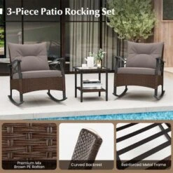 Tangkula 3 Pieces Outdoor Rocking Chairs Set Rattan Heavy Duty Cushioned Rocker Chairs With 2-Tier Tempered Glass Coffee Table 15 Tangkula 3 Pieces Outdoor Rocking Chairs Set Rattan Heavy Duty Cushioned Rocker Chairs With 2-Tier Tempered Glass Coffee Table -Tangkula Shop GUEST 66f53811 cd91 4557 8186 68fbeeb3bde9