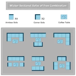 Tangkula 7-Piece Patio PE Rattan Sectional Sofa Furniture Set Wicker Sofa Conversation Set -Tangkula Shop GUEST 672a3c44 ce65 4ea5 b8f5 db231e994fe8