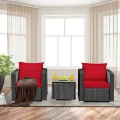 Tangkula 3PCS Patio Rattan Furniture Conversation Set With 2 Cushioned Sofas & Coffee Table For Outdoor 13 Tangkula 3PCS Patio Rattan Furniture Conversation Set With 2 Cushioned Sofas & Coffee Table For Outdoor -Tangkula Shop GUEST 6730925a 94a3 401f 80d1 b41cf4f310a3