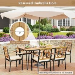 Tangkula 7 PCS Patio Dining Set W/ 2" Umbrella Hole And Seat Cushions For Garden 12 Tangkula 7 PCS Patio Dining Set W/ 2" Umbrella Hole And Seat Cushions For Garden -Tangkula Shop GUEST 6798334f 6b45 44ff b393 e107c8b1b031