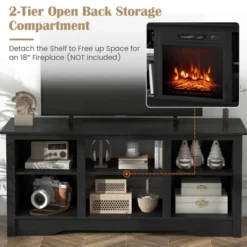 Tangkula 58" TV Stand Entertainment Center W/ 3-Adjustable Shelves For 65" TV Black 13 Tangkula 58" TV Stand Entertainment Center W/ 3-Adjustable Shelves For 65" TV Black -Tangkula Shop GUEST 67ab3a88 121d 4c4b 8024 5c34a3e4f176