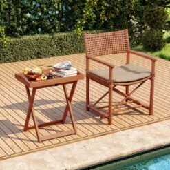 Tangkula Solid Wood Patio Tray Table with Removable Serving Top -Tangkula Shop GUEST 67d1601a 16e7 4fb5 9949 1bfa9ea7f7c8 1