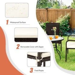 Tangkula 4 PCS Stackable Rattan Outdoor Dining Chairs with Waterproof Cushions -Tangkula Shop GUEST 67dc5460 9ecc 40b0 abbf 0859f44def13