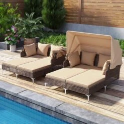 Tangkula Outdoor Daybed with Retractable Canopy & Cushioned Double Lounger 12 Tangkula Outdoor Daybed with Retractable Canopy & Cushioned Double Lounger -Tangkula Shop GUEST 683b694e ed09 47db 842d 30eb21d4ad46