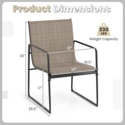 Tangkula Patio Chairs Set of 2 or 4, Ergonomic Outdoor Dining Chairs with Metal Frame -Tangkula Shop GUEST 6863ba86 42d5 4222 8fc0 56b9c8ddf177