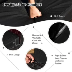 Tangkula 9PCS Furniture Set W/ 32" Fire Pit Table 50,000 BTU Square Propane Fire Pit Patio Black -Tangkula Shop GUEST 6936bc6f 0238 492d 94e1 11442c02b708