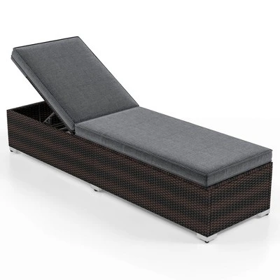 Tangkula Outdoor Chaise Lounge W/ Long Seat Cushion Heavy-Duty Metal Frame 6 Tangkula Outdoor Chaise Lounge W/ Long Seat Cushion Heavy-Duty Metal Frame - Image 6