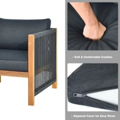 Tangkula 8-Piece Acacia Wood Outdoor Furniture Set with Cushioned Sofa and Nylon Rope Armrest -Tangkula Shop GUEST 693a3c18 46dc 4c2a aec9 36c03fc3127e