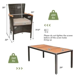 Tangkula 9PCS Rattan Patio Dining Set W/ 8 Stackable Cushioned Chairs Wooden Tabletop 17 Tangkula 9PCS Rattan Patio Dining Set W/ 8 Stackable Cushioned Chairs Wooden Tabletop -Tangkula Shop GUEST 6a17b9b0 e844 4011 9460 fe30af683e49