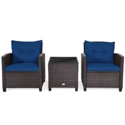 Tangkula 3-Piece Outdoor Wicker Conversation Set with Plush Cushions -Tangkula Shop GUEST 6ac7a684 3aa6 4ae3 a9cd 02ba4a02998e