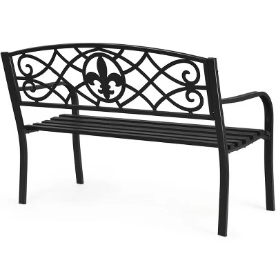 Tangkula Metal Garden Bench - Heavy-Duty Outdoor Park Loveseat Chair 2 Tangkula Metal Garden Bench - Heavy-Duty Outdoor Park Loveseat Chair - Image 2