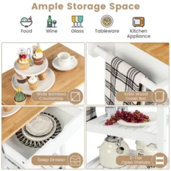 Tangkula 3-Tier Kitchen Island Cart Rolling Service Trolley W/ Bamboo Top Shelves 15 Tangkula 3-Tier Kitchen Island Cart Rolling Service Trolley W/ Bamboo Top Shelves -Tangkula Shop GUEST 6ae9318f 7f28 47bc b160 db0f9cf97738
