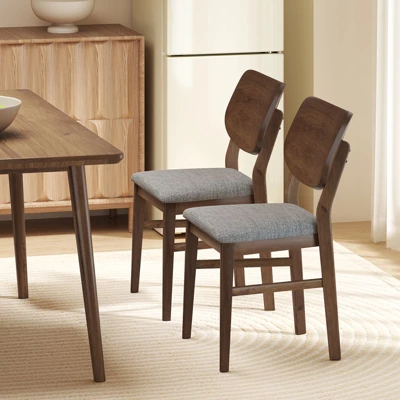 Tangkula Dining Chairs Set Of 4 W/ Rubber Wood Frame Padded Seat Curved Back Living Room 3 Tangkula Dining Chairs Set Of 4 W/ Rubber Wood Frame Padded Seat Curved Back Living Room - Image 3